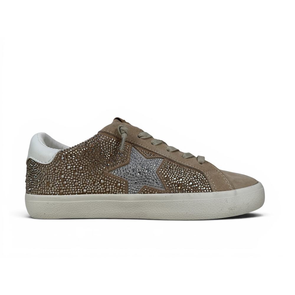 Vintage Havana Dyno Sneakers Low Top Beige Star Rhinestones Slip On Womens 9